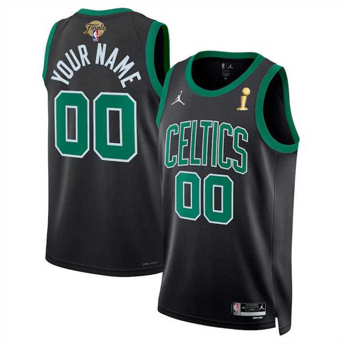 Mens Boston Celtics Active Player Custom Black 2024 Finals Champions Statement Edition Stitched Basketball Jersey->customized nba jersey->Custom Jersey